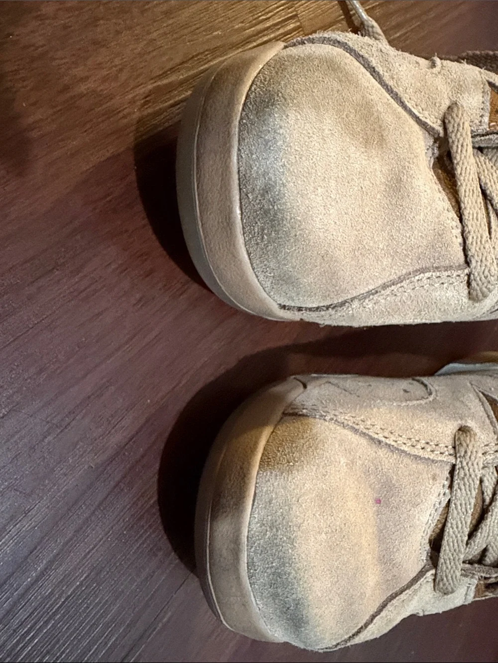 Jordan Kids Tan Suede Sneakers with Pink Jumpman